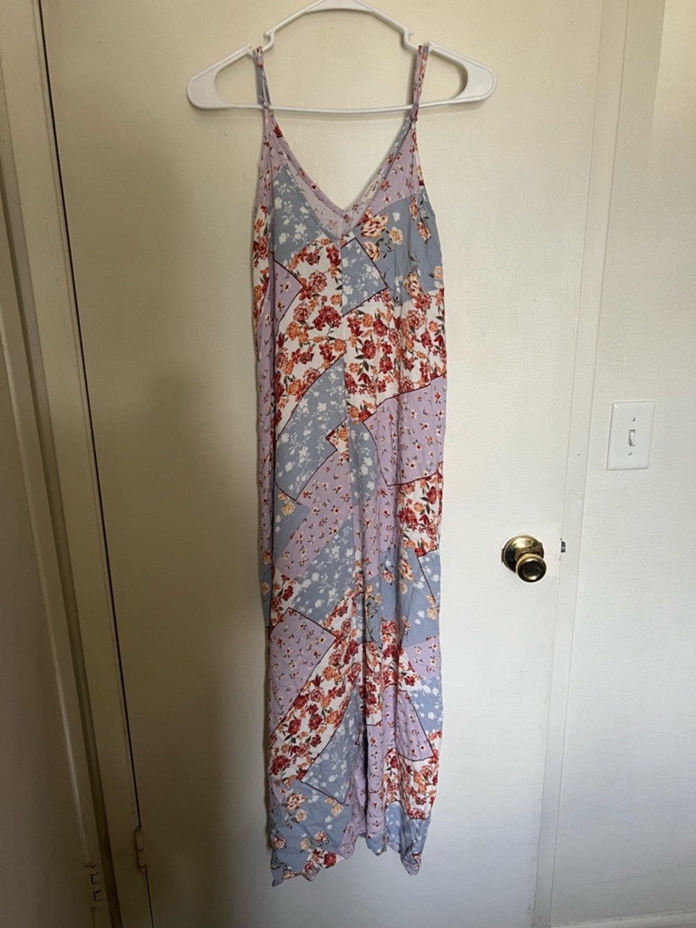 lovestitch Lavender and Dusty Blue Floral Patchwork Maxi Dress